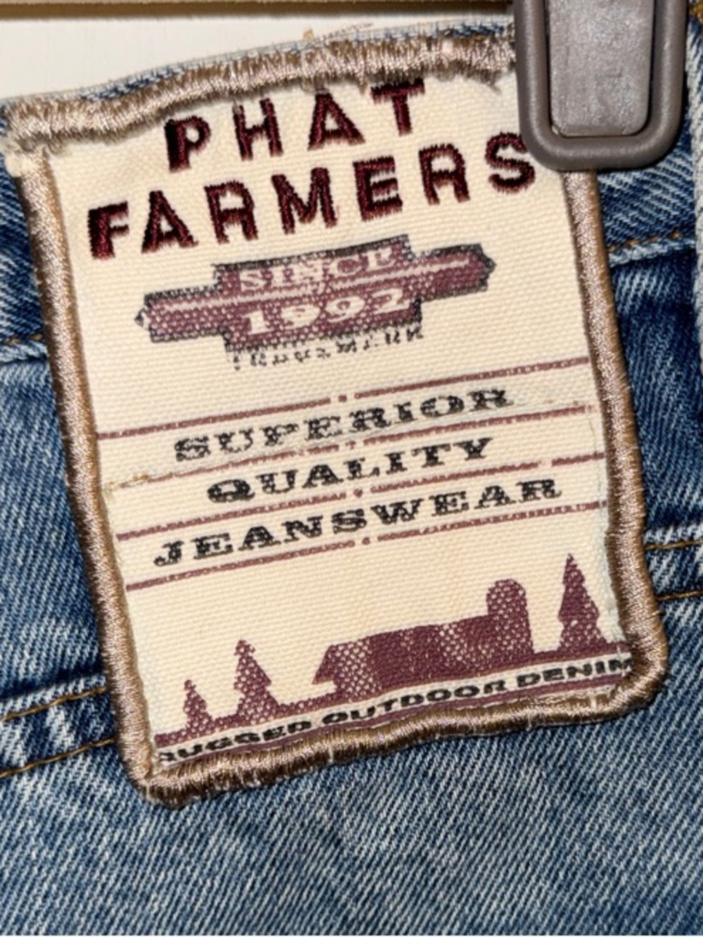 Phat Farm Distressed Blue Denim Jean Shorts - Picture 4 of 5